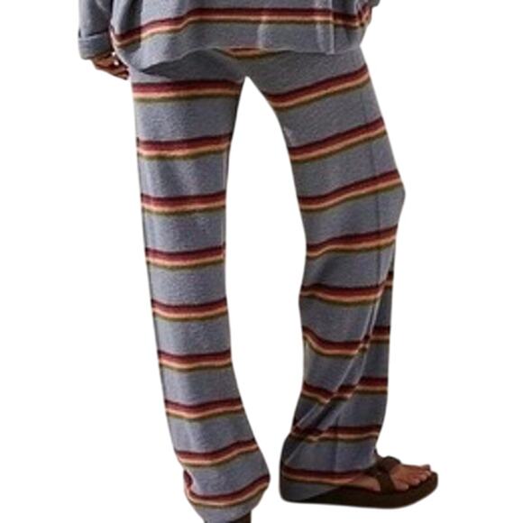 Free People FP Beach Mariner Stripe Sweater Knit Pants Size Small - Picture 7 of 13